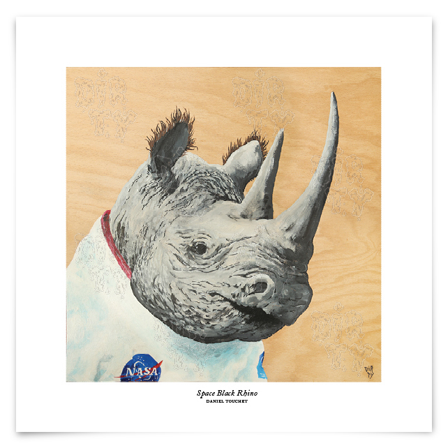 Space Black Rhino-print